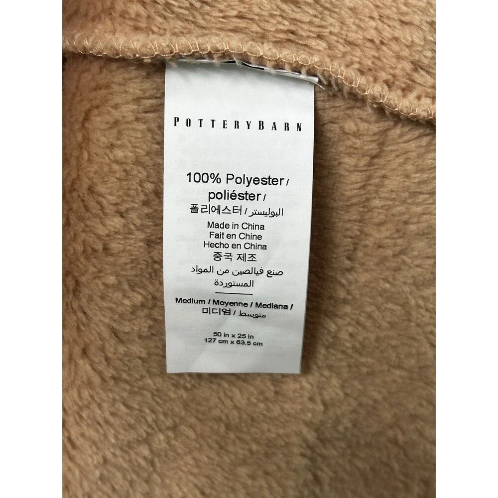 Pottery Barn Bath Robe Size Medium Plush Fleece Soft  Pockets Tie Women's